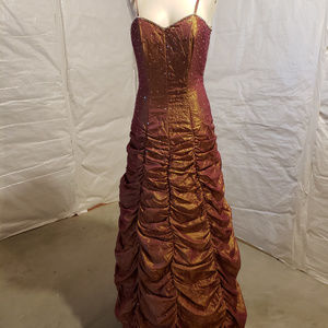 Bronze Dress with Rhindstone straps